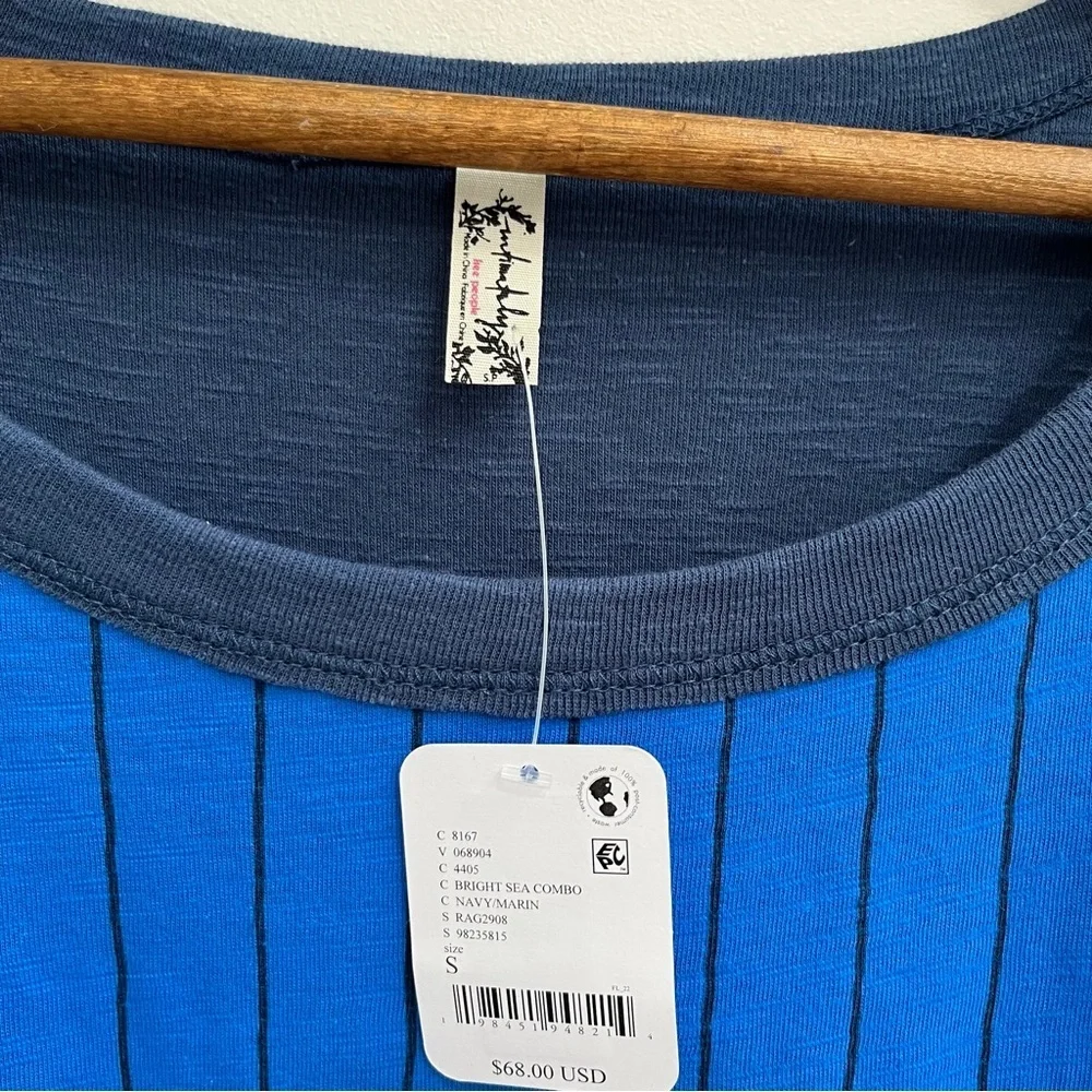 Free People Intimately Rebel Heart Pullover in blue marin stripes casual small